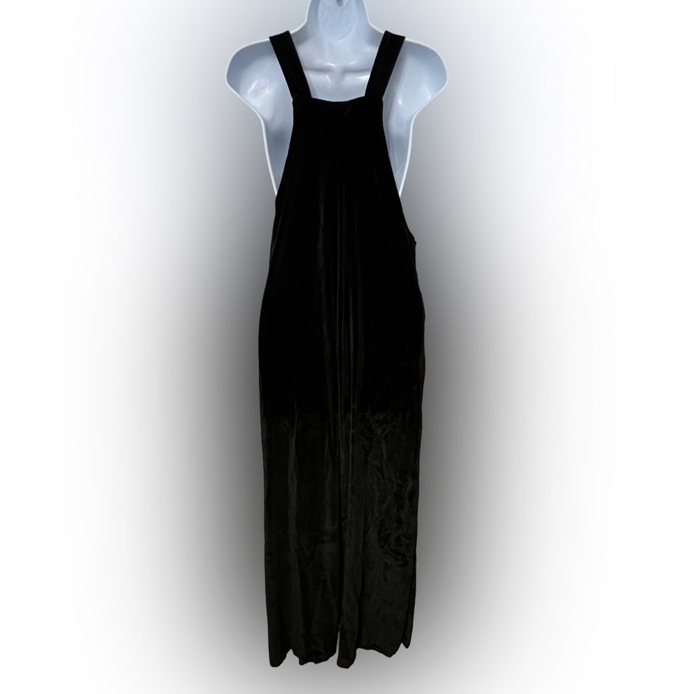 Chic Black Velvet Wide Leg Overalls Jumpsuit - Picture 7 of 10
